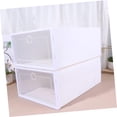 thumbnail image 2 of Paquete de 3 cajas de almacenamiento de zapatos, organizador de zapatos apilable de plástico transparente para armario, contenedores para zapatillas, soportes para contenedores, 2 of 5