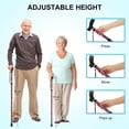thumbnail image 4 of SupreGear Lightweight Folding Aluminum Walking Cane, T-Handle for Adults and Seniors, Floral Purple, 4 of 8
