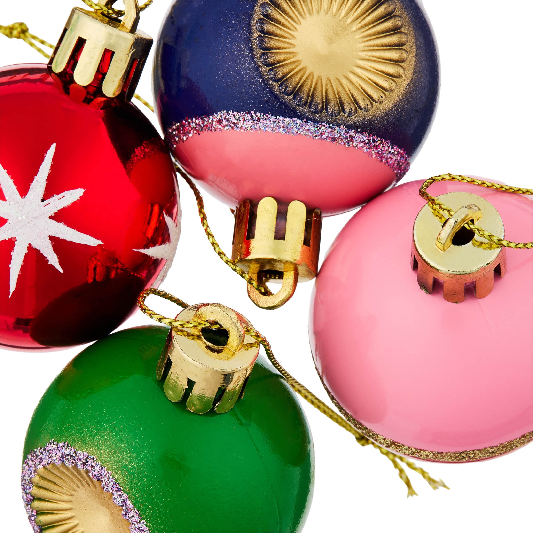 12-Count Multicolor Bright Ball Mini Christmas Ornaments, 1.8", by Holiday Time