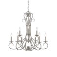 thumbnail image 1 of Golden Lighting Homestead 2-Tier 9 Light Metal Candelabra Chandelier in Pewter, 1 of 5