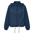 thumbnail image 3 of Tsivenald Womens Jackets Zip Up Outdoor Hiking Hooded Windbreaker With Pocket, Navy S-3XL, 3 of 8