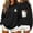 Black, variant on Aboser Womens Spooky Pullover Hoodies Halloween Party Shirts Cute Long Sleeve Tops Lightweight Cozy Hooded Sweatshirts with Pockets