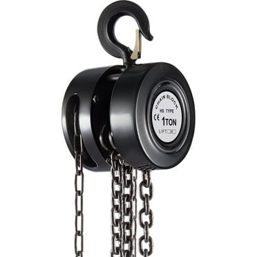 BENTISM Chain Hoist Chain Block 1 Ton Capacity 10 FT Lift Steel Construction Black