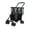 Black, variant on Fogcroll Folding Shopping Cart Collapsible Grocery Cart Removable Shopping Bag with on Premium Wheels Personal Ultra Lightweight Visible Mesh Shockproof Tires Rear Wheel Dual Brake