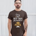 thumbnail image 3 of Tee Hunt Only The Best Dads Get Promoted to Papa T-Shirt Papaw Father's Day Men's Tee, Brown, Large, 3 of 5