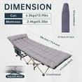 thumbnail image 5 of Extra-Wide Camping Cot with Mattress, Foldable Design, Pillow, Storage Pockets, Carry Bag, Heavy-Duty Support Up to 500 lbs (Gray 2-Pack), 5 of 6