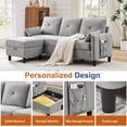 thumbnail image 3 of Pingliang Home Living Room Furniture Set, Sectional Sofa Couch with Storage Ottoman and Accent Chair, Modern 3 Seater L Shaped Couch Sofa and Single Armchair,for Living Room,Apartment,Studio,Office, 3 of 6