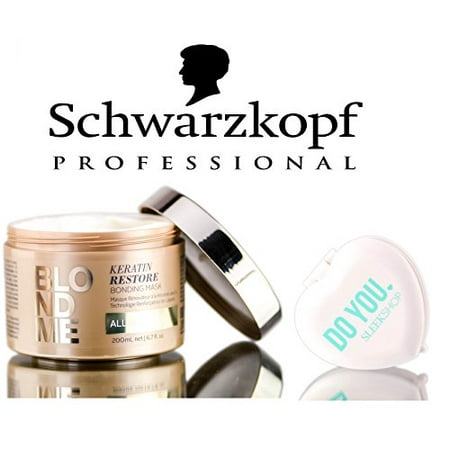 Schwarzkopf Blond Me Keratin Restore Bonding Mask - ALL BLONDES (with Sleek Compact Mirror) (6.7 oz / 200ml - retail