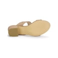 thumbnail image 5 of BLISSFUL STEP Women's Shoes Dual Straps Mid Block Heel Slide Sandals Nude 5.5, 5 of 7