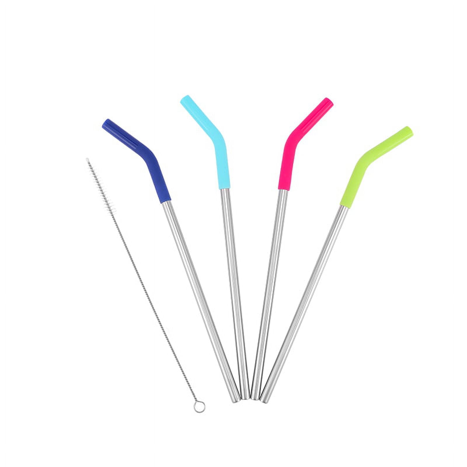 Mainstays Stainless Steel Straw Set, TEAL, TROPICAL BLOSSOM, SCUBA LIME,  STADIUM BLUE 