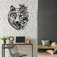 thumbnail image 4 of Craftnamesign Floral Wolf Metal Wall Art LED Light, Wolf Sign Home Decor, Ideal for Home Decor, 4 of 5