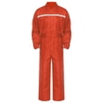 thumbnail image 3 of Zaldita Men's Reflective Stripe Work Overalls One Piece Zipper Jumpsuit Mechanic Workshop Auto Orange L/170, 3 of 7
