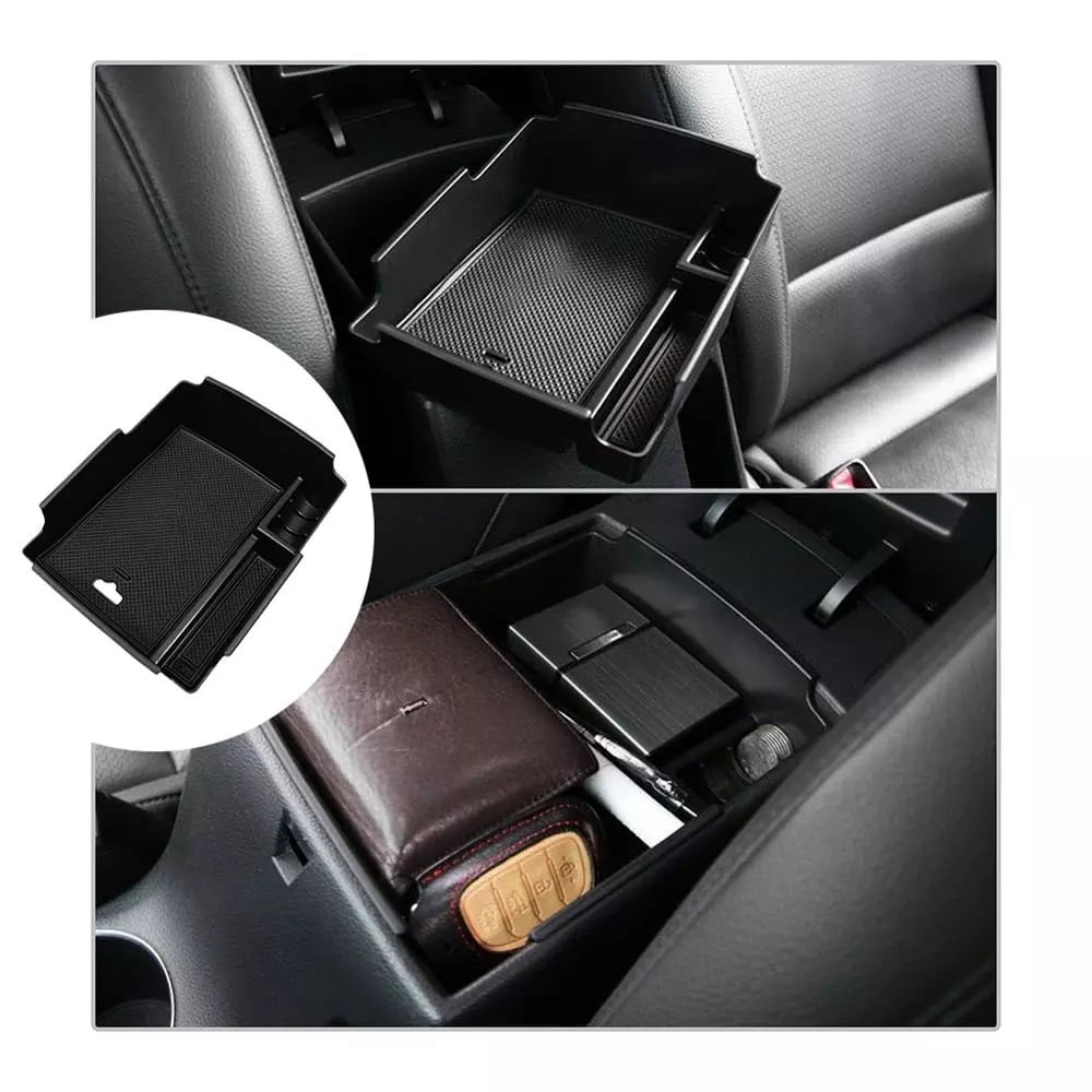 Black leather Console Armrest Storage Box Surface For Hyundai Elantra 2017-2020