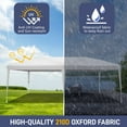 thumbnail image 5 of Hassch 10' x 20' Canopy with Carry Bag, Large Party Tent, Event Shelter Gazebo for Patio Party Weddings Picnic, White, 5 of 10