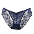 thumbnail image 2 of Uooqdmx Womens Underwear Underwear for Women Briefs Lace Embroidery G-string Low-waist Thong Ladies Underwear Panties Navy One Size, 2 of 2