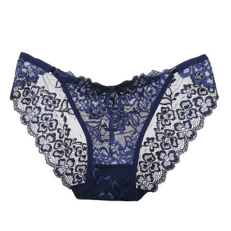 GENGING Womens Panties Women Embroidery Lace Panties Roll Back Clearance Items Low-waist Trendy Briefs Thong G-String Lingerie
