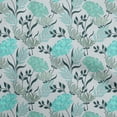 thumbnail image 1 of oneOone Popeline de Coton Sergé Tissu Vert Turquoise Floral Rétro Projets de Couture Tissu Imprimé au Mètre 56 Pouces de Large, 1 of 5