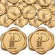 thumbnail image 1 of Pegatinas con sello de cera SWANGSA, letra P, 50 unidades, color dorado envejecido, 1 of 6
