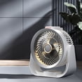 thumbnail image 2 of LYCAQL Fan, 8.5"D x 4.1"W x 9"H, Gray Powerful Fan For Home Bedroom Table Air Circulation Fan Wall Mounted Folding Desktop Portable Silent Mini USB Charging Fan, 2 of 9