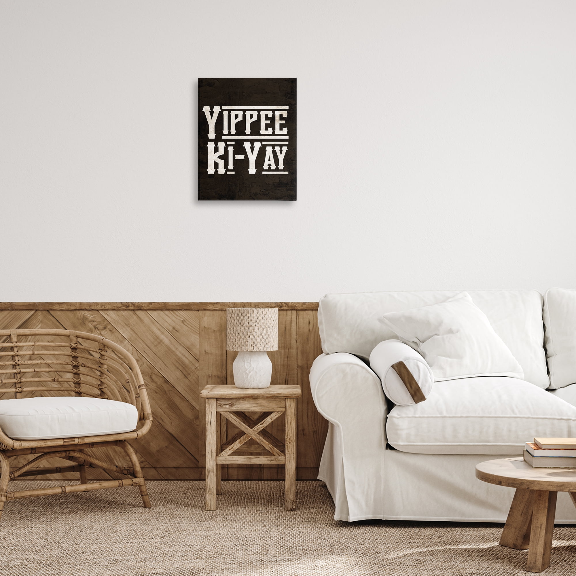 Stupell Industries Yippie Ki-Yay Saying Text & Numbers Painting Wrapped Canvas Art Print Wall Art, 16 x 20