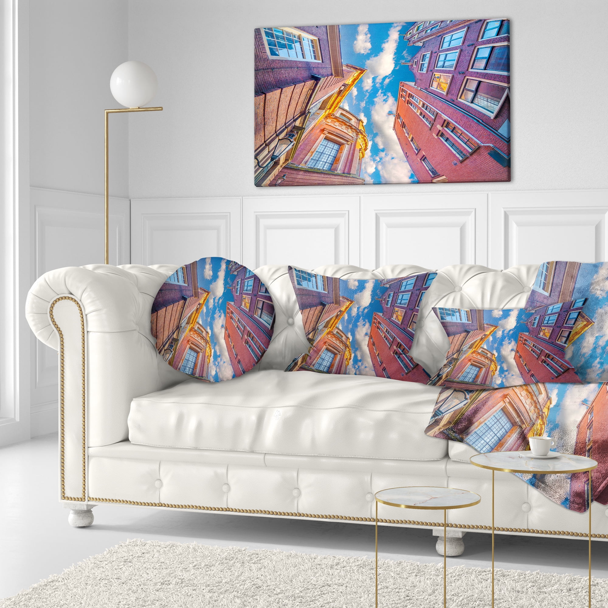 Designart Authentic Dutch Architecture - Throw Pillow - 12x20