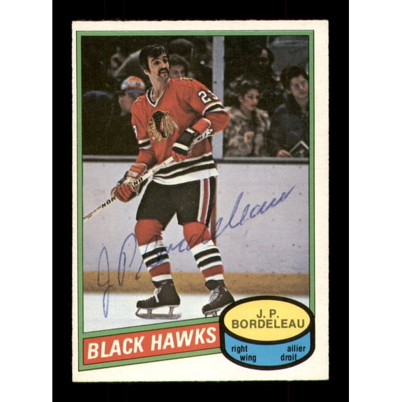 J.P. Bordeleau Autographed 1980-81 O-Pee-Chee Card #339 Chicago Blackhawks SKU #251257