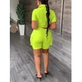 thumbnail image 2 of Women's 2 Piece Outfits Summer Casual Short Sleeve Button Down Shirt & Shorts Matching Set With Pockets, 2 of 4