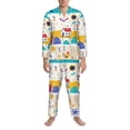 thumbnail image 3 of Naloa Funny Farm Men’s Pajamas Set - Long Sleeve Button Down Sleep Shirt and Pajama Bottoms Sleepwear Set-X-Large, 3 of 7