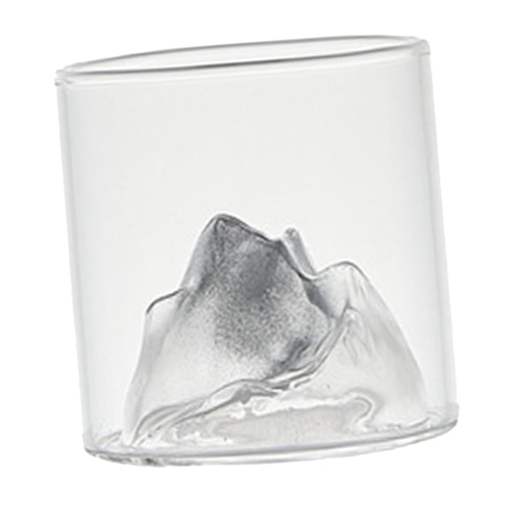 kowaku Fashion Glassware Blown Mug Whisky Glass for Adults Gifts , Mountain Silver Mountain