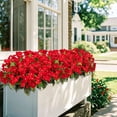 thumbnail image 4 of Scidweet Artificial Fake Flowers Outdoor, 6 Bundles Faux Plants Silk Impatiens Flowers Spring for Indoor Outside Home Porch Patio Garden Decor, Red, 4 of 7