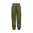 thumbnail image 4 of Levmjia Women's High Waisted Cargo Pants Wide Leg Loose Fit Trousers with Pockets Solid Color Casual Long Pants, 4 of 6