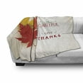 thumbnail image 3 of Saying Soft Flannel Fleece Throw Blanket, Be Grateful and Give Thanks Message Appreciation Themed Design with Maple Leaves, Cozy Plush for Indoor and Outdoor Use, 60" x 80", Multicolor, by Ambesonne, 3 of 6