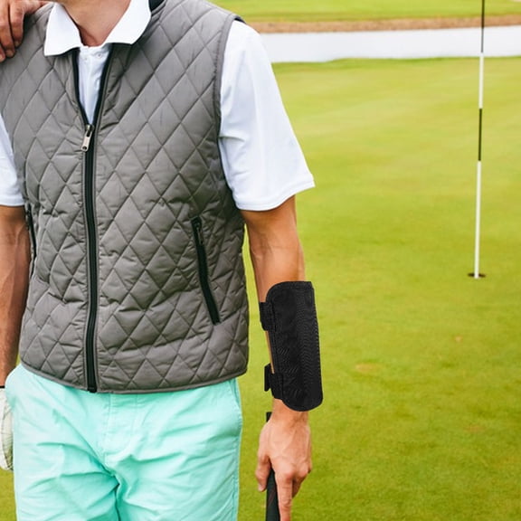 OUNONA Golf Swing Practice Trainer with Arm Bend Correction for Beginners Black Nylon Lightweight Portable