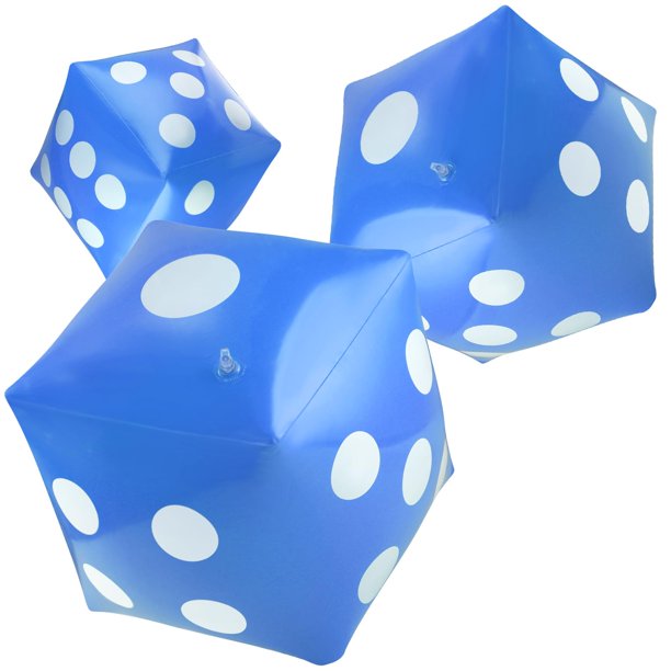 Pack de 3 dados inflables gigantes Blulu, 51 cm, color azul
