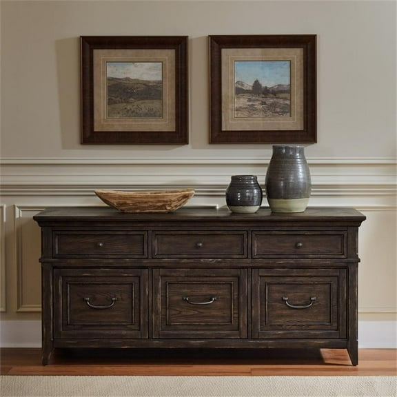 Paradise Valley Credenza in Saddle Brown