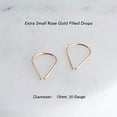 thumbnail image 6 of 12mm 20 GA 14K Rose Gold Filled Upside Down Hypoallergenic Lightweight Wire Teardrop Dangle Threader Huggie Hoops for Women (12mm Rose Gold Filled | 20 GA), 6 of 9