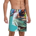 thumbnail image 2 of Kdxio Stylish Sunglasses Iguana Print Mens Sleep Shorts Bottoms Soft Comfy Pajama Wear Pants with Drawstring Pockets, 2 of 5