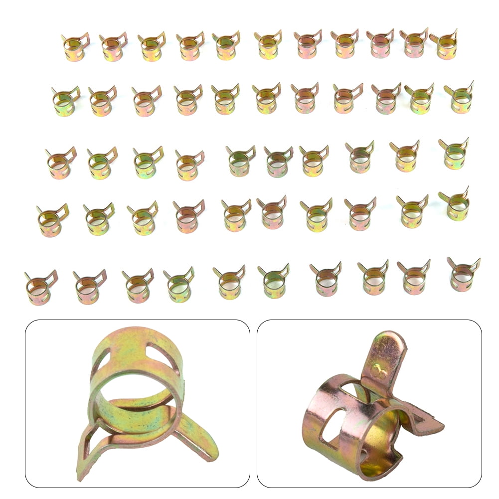 Fule 50 Pcs Spring Clips Fuel Line Hose Clips Water Pipe Air Tube