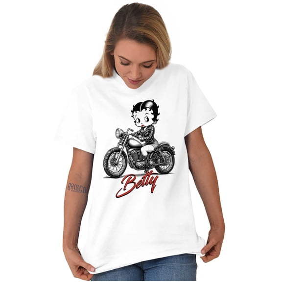 Betty Boop Vintage Motorcycle Biker Short Sleeve Women's Graphic Tee Brisco Brands S
