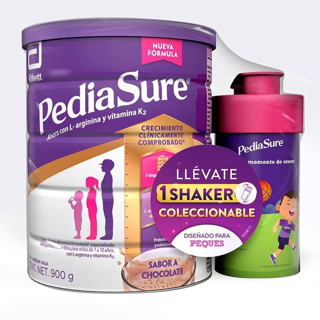 Suplemento alimenticio Pediasure sabor chocolate de 900g + Shaker gratis