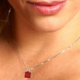 thumbnail image 4 of 2.5 ct Brilliant Princess Cut Solitaire Simulated Ruby 18K White Gold Pendant with 16" Chain, 4 of 4