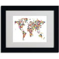 thumbnail image 2 of Trademark Fine Art "Flowers World Map 2" Matted Framed Art by Michael Tompsett, 2 of 3