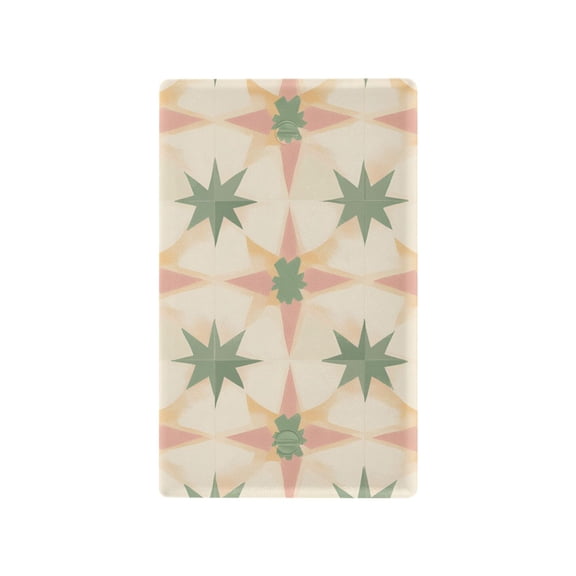 Yayeee Blank Wall Plate Cover 1-Gang 4.5"x2.7" Home Unused Decorative Outlet, Pastel Beige Geometric