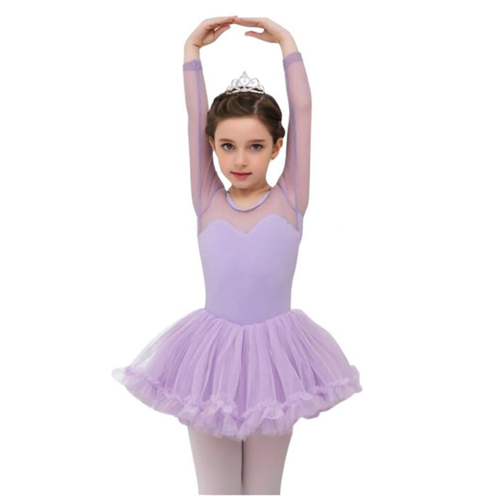 Girls Gymnastics Ballet Dress Kids Leotard Tutu Skirt Dance Ballerina Costume 