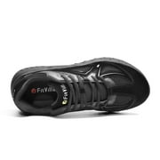 FitVille Extra Wide Walking Shoes for Men Width Sneakers for Flat Foot Heel Pain Relief (All Black, 12 x-Wide)