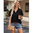 thumbnail image 4 of Zeagoo Short Sleeve Blouses for Women Summer Tops Collared Button Down Shirts Office Work Clothing, 4 of 6