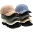 thumbnail image 5 of LinYooLi Winter Baseball Cap for Women Lamb Wool Solid Color Warm Visor Teddy Fleece Hat for Outdoor Travel Adjustable, 5 of 5