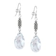thumbnail image 3 of One Pair 22mm Austrian Crystal Teardrop Earrings - Sterling Silver Earwires - Faintest Pale Blue AB, 3 of 4