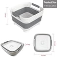 thumbnail image 2 of 2.9 Gal(11L) Collapsible Wash Basin with Drain Plug, Space Saving Multiuse Foldable Sink Tub,Dishpan,RV camping sink,Vegetable Washing basin,Ice Beverage Tubs,Laundry & Kitchen Use, 2 of 7