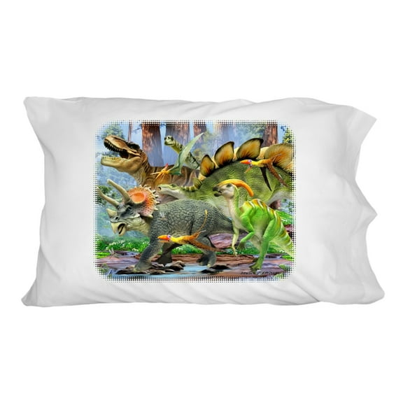 Triceratops T-Rex Stegosaurus Jurassic Dinosaurs Novelty Bedding Pillowcase